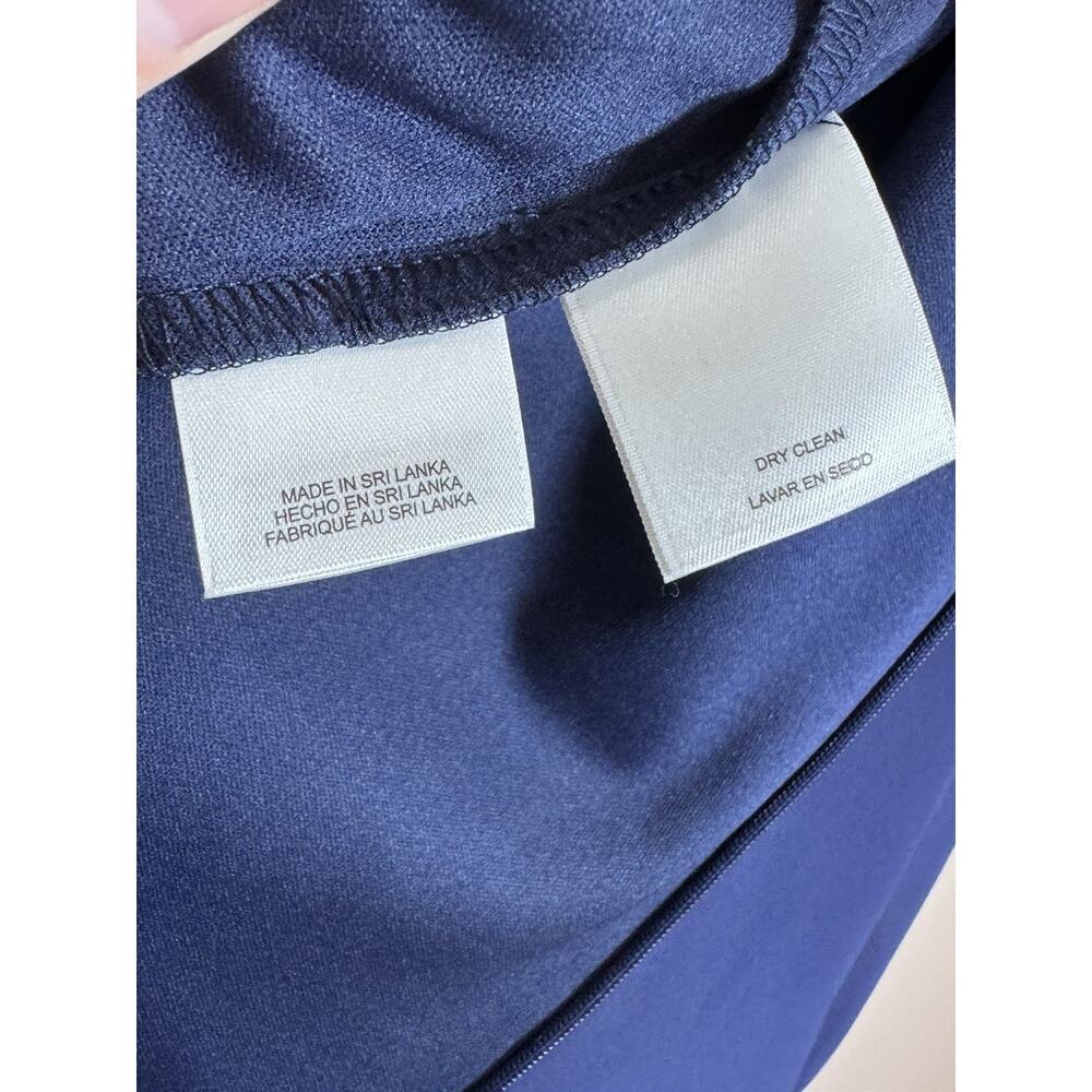 NWT Nine West Sheath Dress Sheer Sleeve Navy Boat Neck Formal Size 12 MSRP $79 - Picture 10 of 12